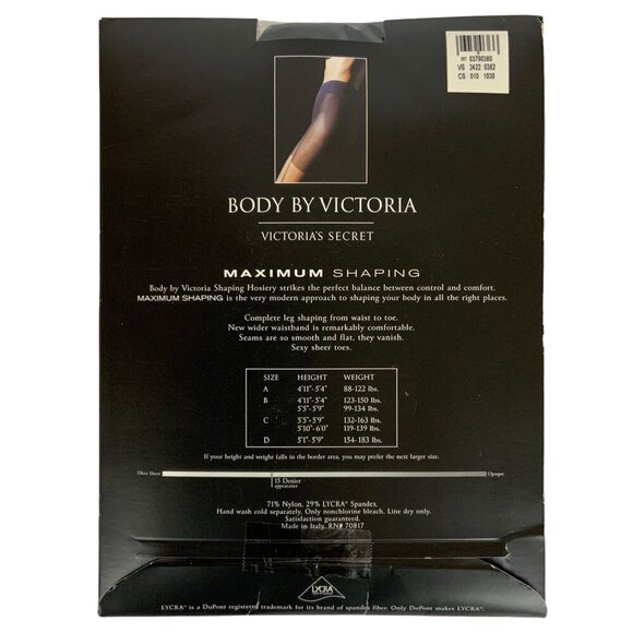 Victoria's Secret Shaping Hosiery Long Line Control Top Size C Large Black - Picture 2 of 3